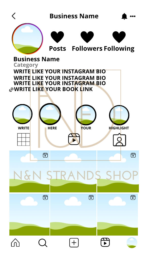 Modelo de cartão de visita do Instagram NN