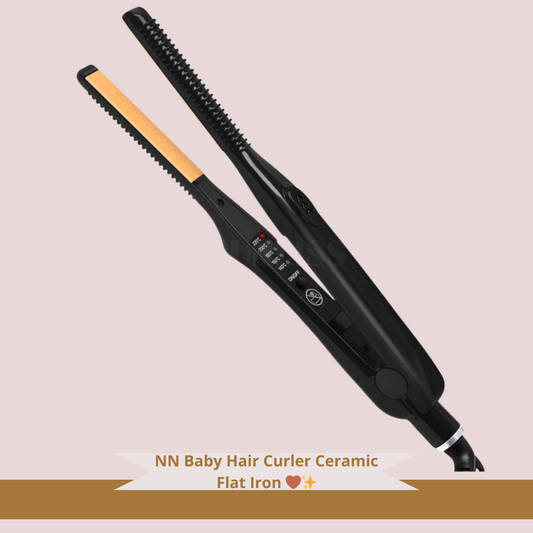 NN Baby Hair Curler Professional Ceramic Flat Iron 🤎✨